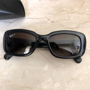 Ray-Ban Polarized Black Rectangular Sunglasses